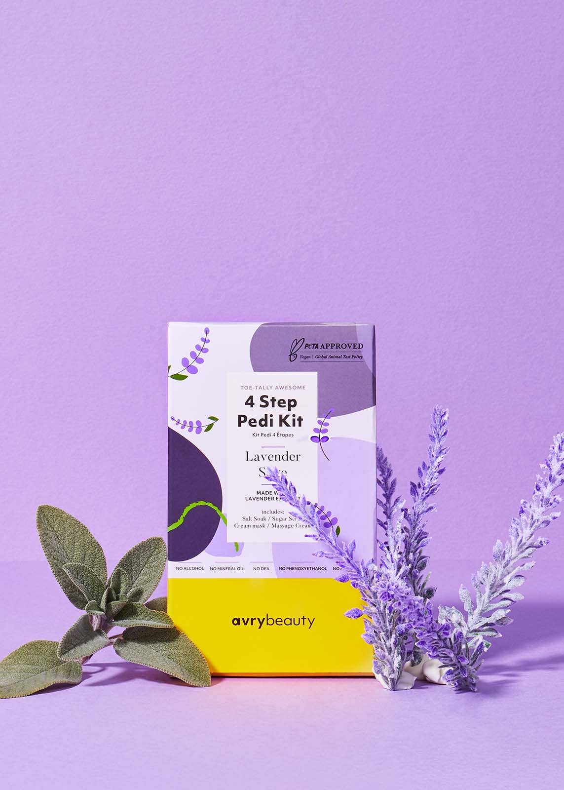 AvryBeauty Lavender Sage 4 Step Pedi Kit