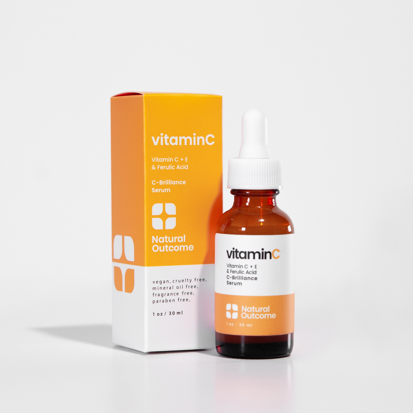 Natural Outcome Skincare Vitamin C + E Serum with Ferulic Acid - C-Brilliance